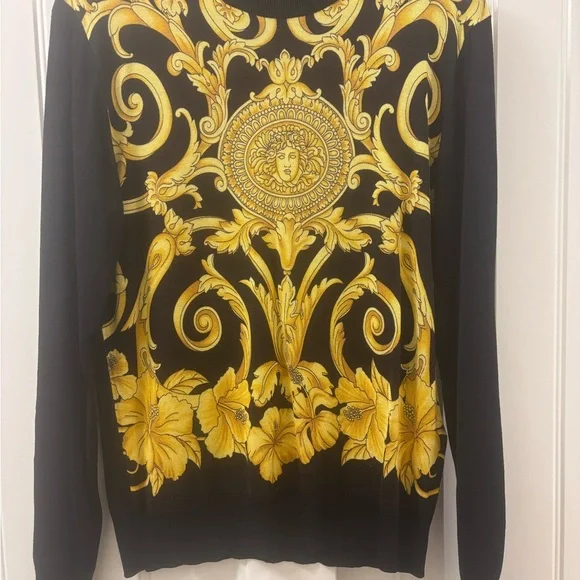 Versace Black and Gold Ornate Sweater - Picture 2 of 6